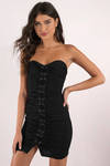 Talk About It Black Ruched Bodycon Dress