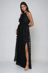 Thorn Kiss Floral Smocked Waist Maxi Dress - Black