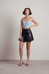 Tokyo Black Faux Leather Pleated Tennis Skirt