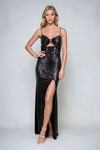Wild Flame High Slit Sequin Maxi Dress - Black