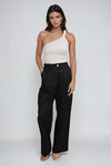 Work the Edge High Waisted Wide Leg Trouser - Black