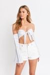 Heavenly Love Crop Top - Blue and White
