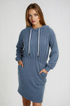 Chill Mode Hooded Knit Mini Dress - Blue