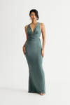 Glam Nights Mermaid Bodycon Maxi Dress - Blue