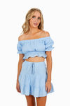 Himalia Blue Crop Top and Tiered Skater Skirt Set