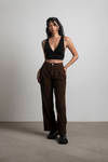 Fashion Icon Brown Corduroy Wide Leg Pants