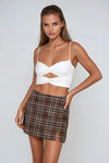 Timeless Check Plaid Skort - Brown