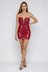 It Girl Plunge Bodycon Mini Dress - Burgundy