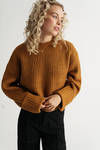 Chill Over Here Camel Long Sleeve Sweater