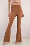 High Points Camel Faux Suede Pants