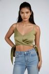 Lush Charm Satin Cami Top - Capers