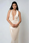 Tempt Me Plunging Sequin Maxi Dress - Champagne
