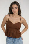 Meant To Shine Satin Cami Top - Cocoa