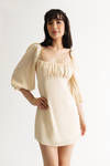 Stephanie Cream Open Back Mini Dress
