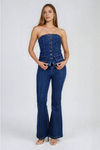 Instant Attraction Strapless Denim Jumpsuit