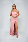 Lover’s Embrace Off Shoulder Ruched Maxi Dress - Dusty Rose