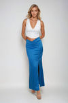 Silken Aura Bottom Maxi Skirt - French Blue