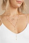 Mona Crescent Moon Gold Layered Necklace