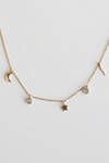 The Stars And Moon Gold Charm Necklace