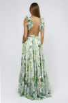 Glow Mode On Floral Lace Up Maxi Dress - Green