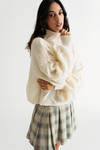 Daily Dose Ivory Cable Knit Turtleneck Sweater