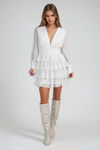Dressed Like Daydream Chiffon Tiered Sheer Mini Dress - Ivory