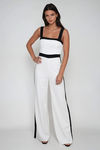 Modern Frame Colorblock Jumpsuit - Ivory