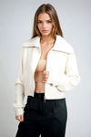 Polished Ease Ribbed Wool Jacket - Ivory