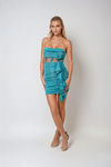 Style Icon Pleated Tube Mini Dress - Jade