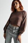 Jeanine Light Brown Long Sleeve Cropped Sweater