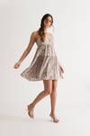 Delanie Lilac Floral Skater Mini Dress