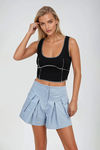 Cool Factor Pleated Shorts - LT Denim