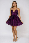 Spark Bright Tulle Sequin Mini Dress - Magenta