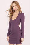 Caught Up Mauve Ribbed Bodycon Dress