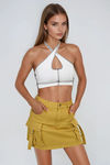City Rebel Cargo Mini Skirt - Mustard Yellow
