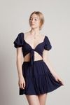 Find Me Again Navy Crop Top and Tiered Skirt Set