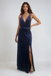 Glam Soirée Multiway Velvet Maxi Dress - Navy