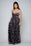 Wildest Bloom Floral Ruffle Maxi Dress - Navy Pink