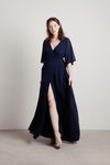 We Could Be Navy Wrap Maxi Dress