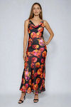 Subtle Glam Floral Open Back Maxi Dress - Night Bloom