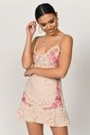 Avery Nude Embroidered Lace Dress