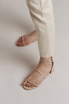 Evan Nude Faux Patent Leather Sandals