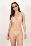 Power of Love Triangle Cutout Bikini Top - Nude