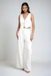 City Vibes Vest Top and Cargo Pants Set - Off White