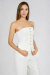 Light & Breezy Strapless Jumpsuit- Off White