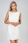 Side Glance O-Ring Side Cutout Mini Dress - Off White