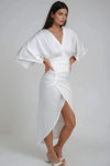 Still So Soft Kimono Slit Midi Dress - Off White