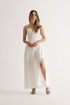 Think Of Me Off White Ruched Maxi Dress