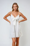 Yours Forever Bow Lace Mini Dress - Off White