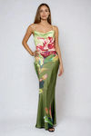 Call Me Darling Floral Open Back Maxi Dress - Olive